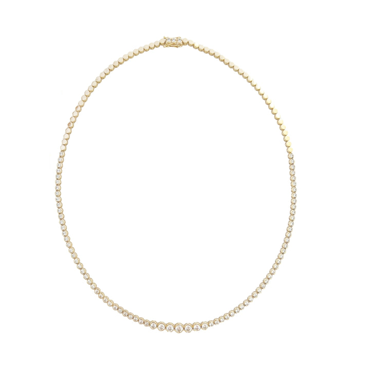 VIPER TENNIS NECKLACE - Yellow & White Gold — White Gold / Yellow Gold, Diamond