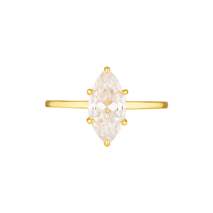 NOVA SOLITAIRE RING — White Gold / Yellow Gold, Diamond