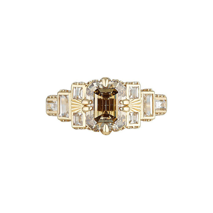 TRIBUNE RING — White Gold / Yellow Gold / Platinum, Diamond / Emerald