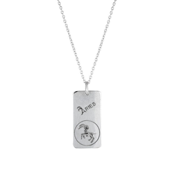 Silver store aries necklace