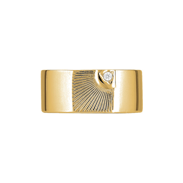 LENNON SIGNET RING - Yellow & White Gold — White Gold / Yellow Gold, Diamond