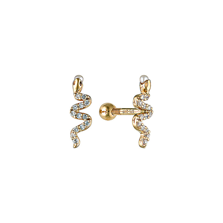 NALA STUDS - Yellow & White Gold — White Gold / Yellow Gold, Diamond / Pearl