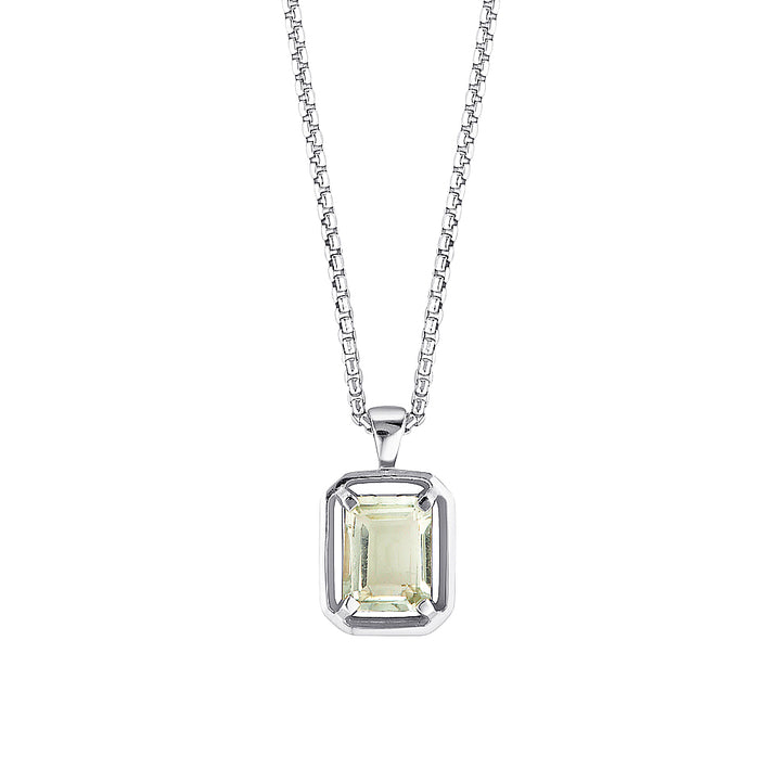 PRESLEY PENDANT NECKLACE - Silver — Sterling Silver, Quartz