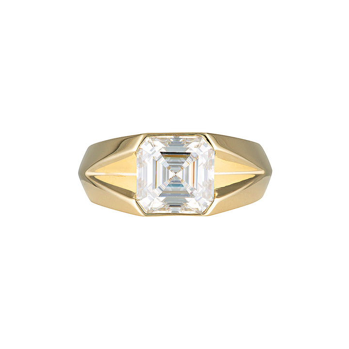 TATE SIGNET RING — White Gold / Yellow Gold / Sterling Silver, Moissanite