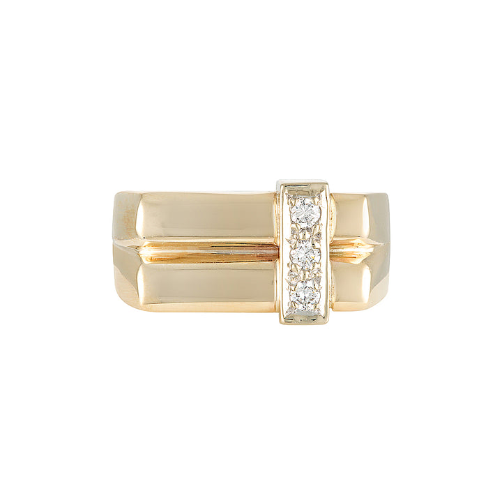 ANDY SIGNET RING (final payment) — Yellow Gold, Diamond / Sapphire