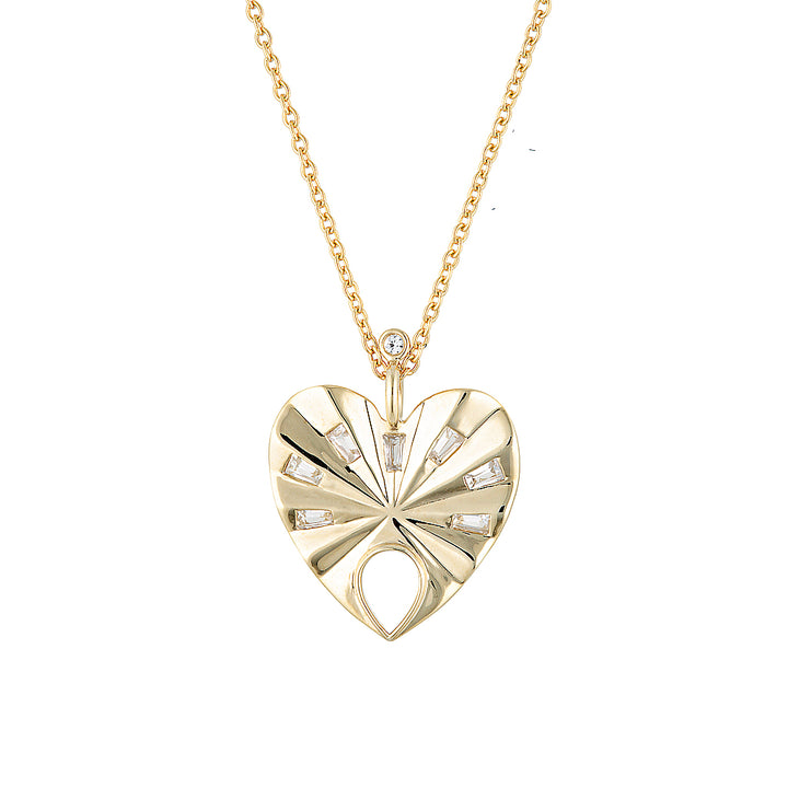 BEST FRIEND PENDANT — White Gold / Yellow Gold / Sterling Silver, Cubic Zirconia / Moonstone