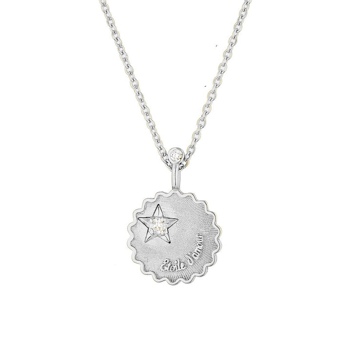 STAR OF LOVE PENDANT- Silver — Sterling Silver, Moissanite