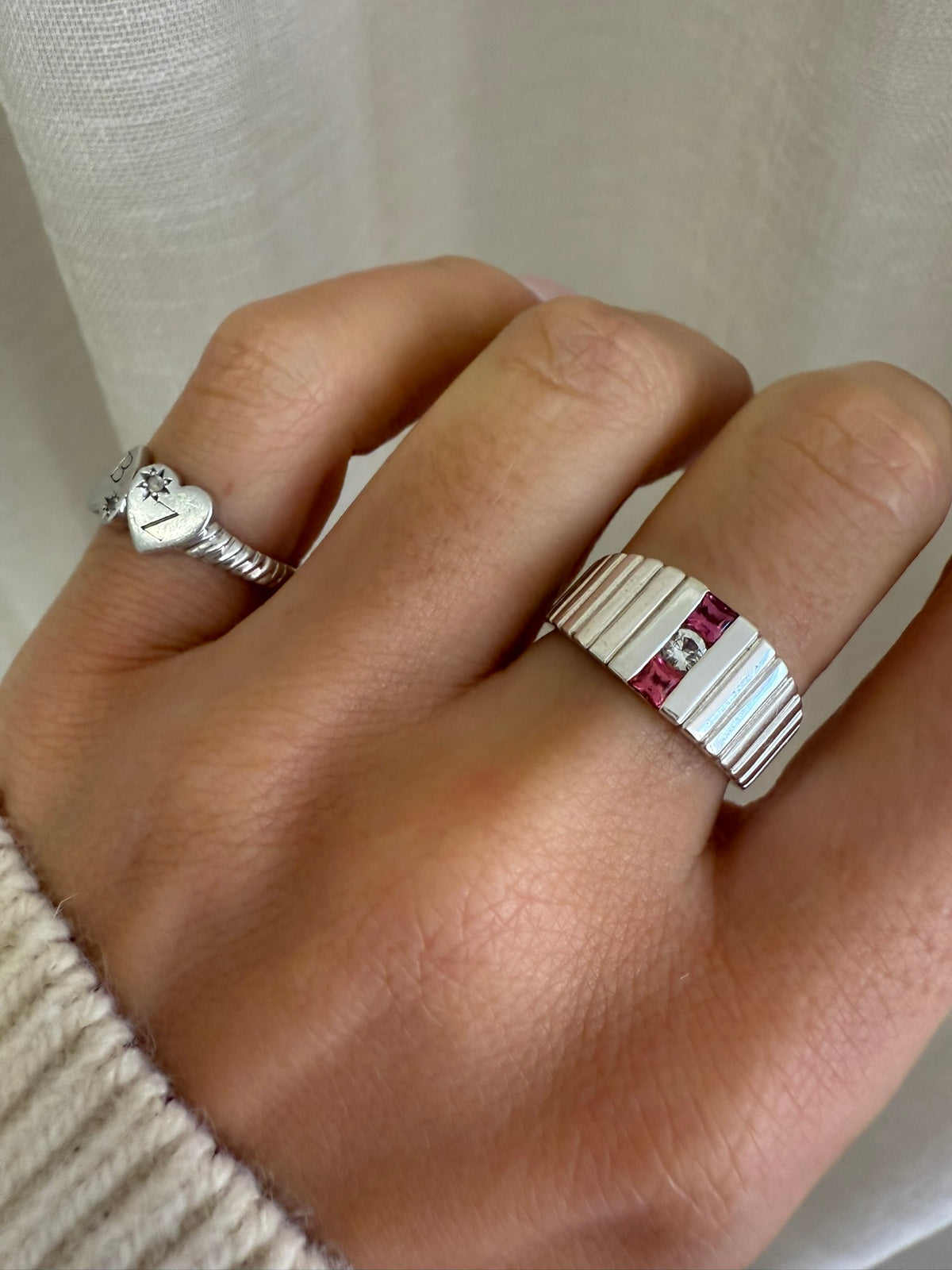 CUBIST RING - Silver — Sterling Silver, Diamond / Sapphire / Tourmaline