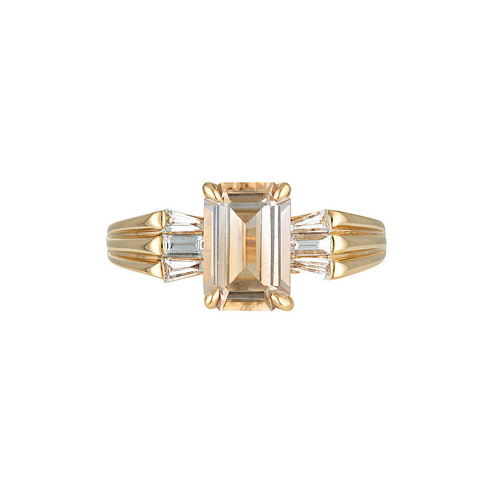 TRINITY ENGAGEMENT RING — White Gold / Yellow Gold, Diamond / Zircon