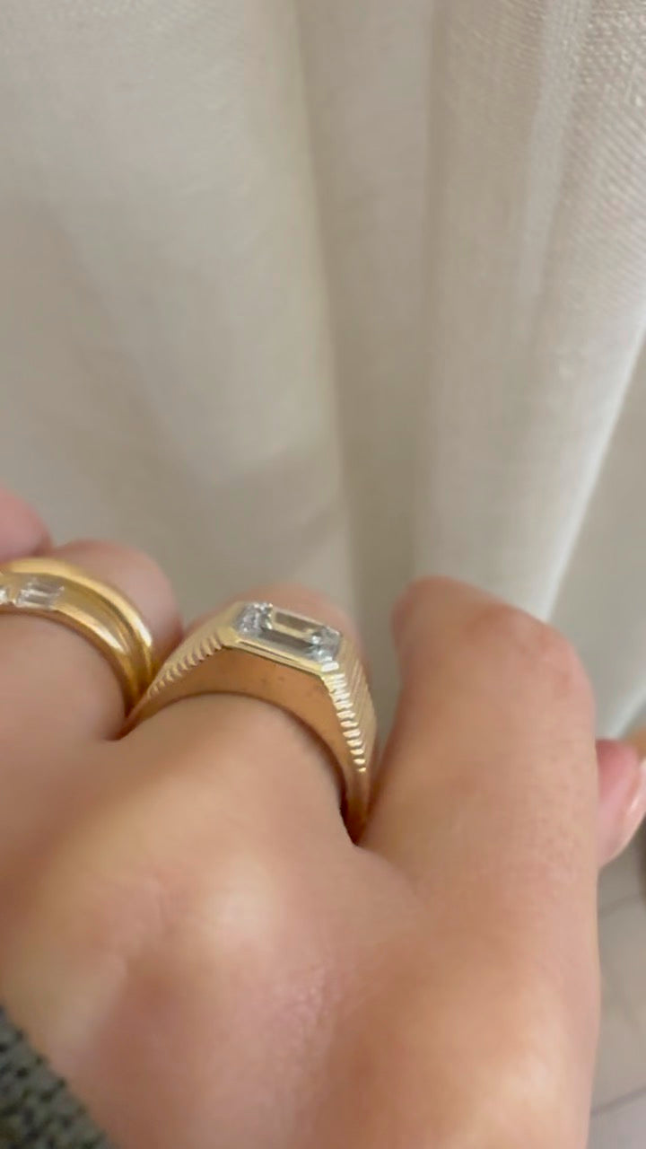 HALO RING x Amanda Shadforth — White Gold / Yellow Gold, Diamond / Emerald