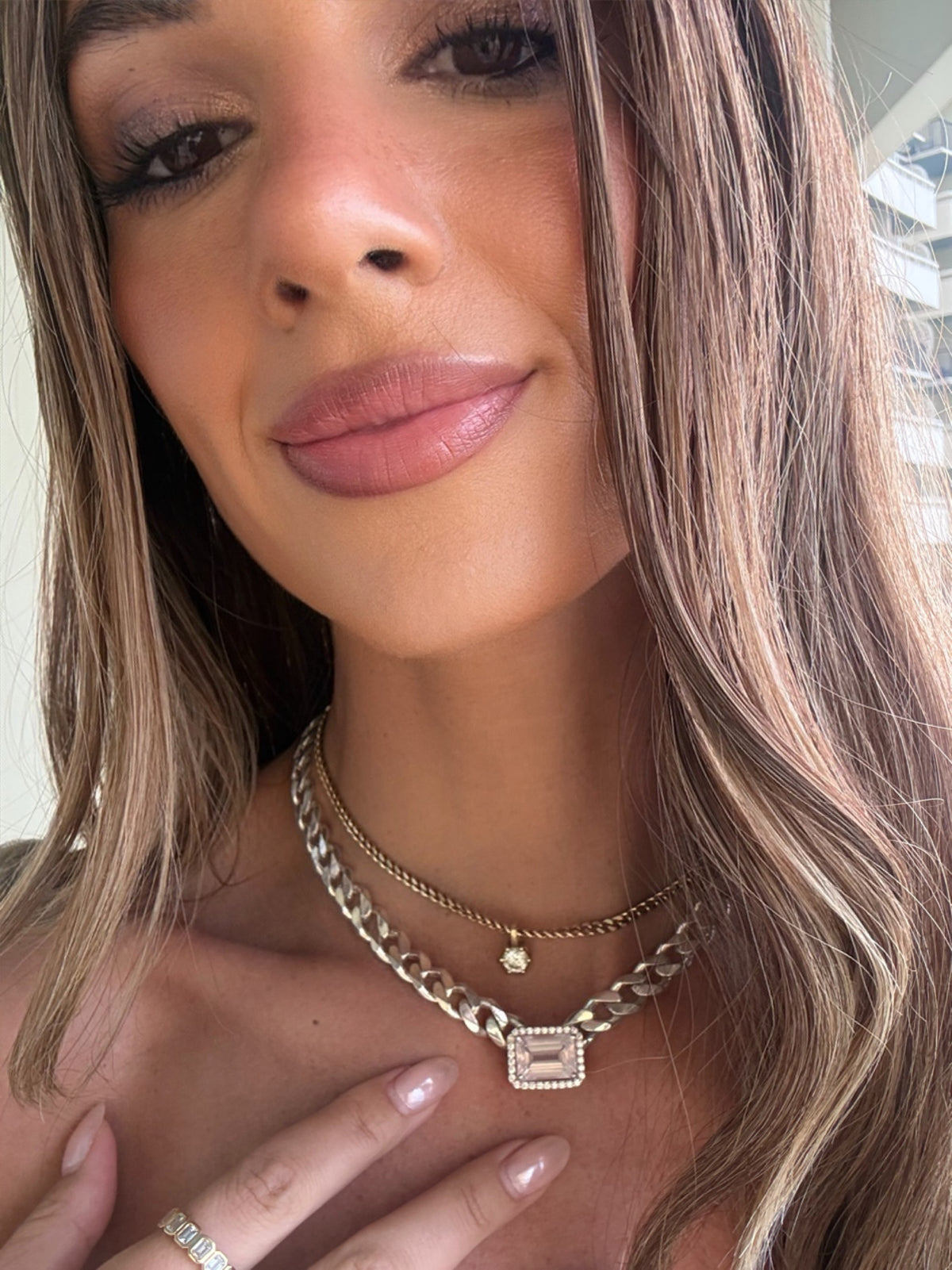 PARIS CHAIN NECKLACE — Gold Plated / Sterling Silver, Cubic Zirconia / Quartz