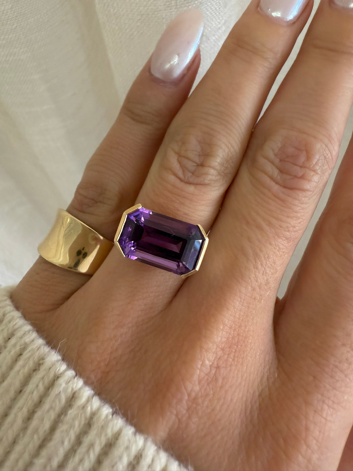 AZALEA AMETHYST RING — Yellow Gold / Gold Plated / Sterling Silver, Amethyst / Quartz
