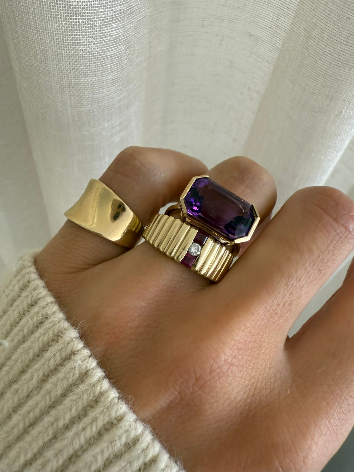 AZALEA AMETHYST RING — Yellow Gold / Gold Plated / Sterling Silver, Amethyst / Quartz