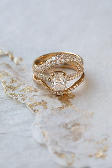 LAB DIAMOND STELLA RING- 1.59ct — White Gold / Yellow Gold, Diamond / Sapphire