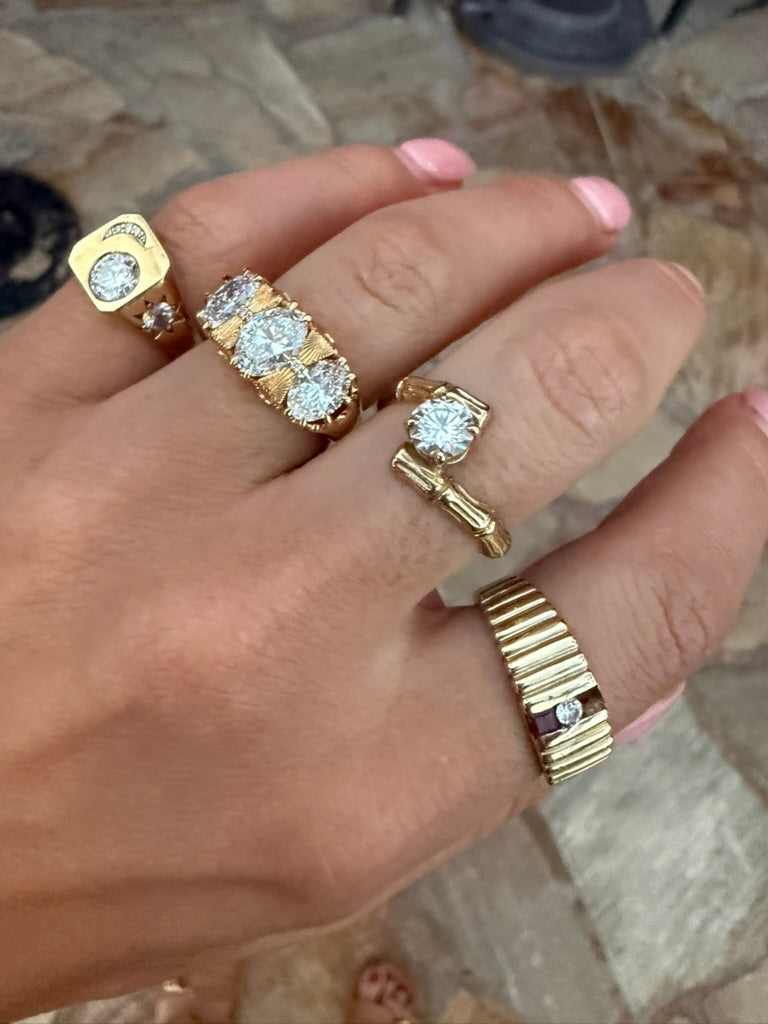 DIAMOND EMBER RING — White Gold / Yellow Gold, Diamond