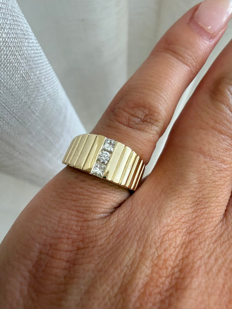 CUBIST RING - Yellow and White Gold — White Gold / Yellow Gold, Diamond / Sapphire / Ruby