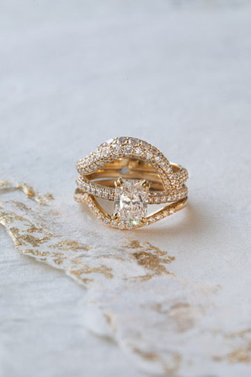 LAB DIAMOND STELLA RING- 1.59ct — White Gold / Yellow Gold, Diamond / Sapphire