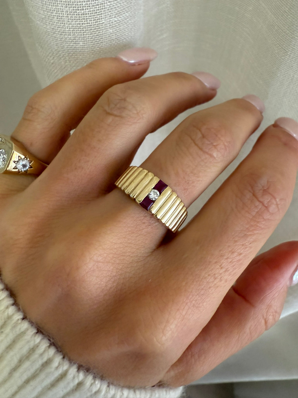 CUBIST RING - Yellow and White Gold — White Gold / Yellow Gold, Diamond / Sapphire / Ruby