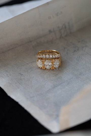 DIAMOND EMBER RING — White Gold / Yellow Gold, Diamond