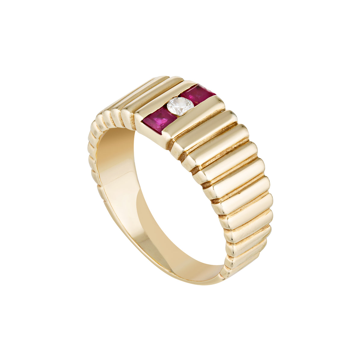 CUBIST RING - Yellow and White Gold — White Gold / Yellow Gold, Diamond / Sapphire / Ruby