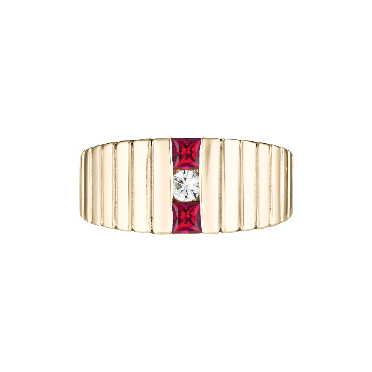 CUBIST RING - Yellow and White Gold — White Gold / Yellow Gold, Diamond / Sapphire / Ruby