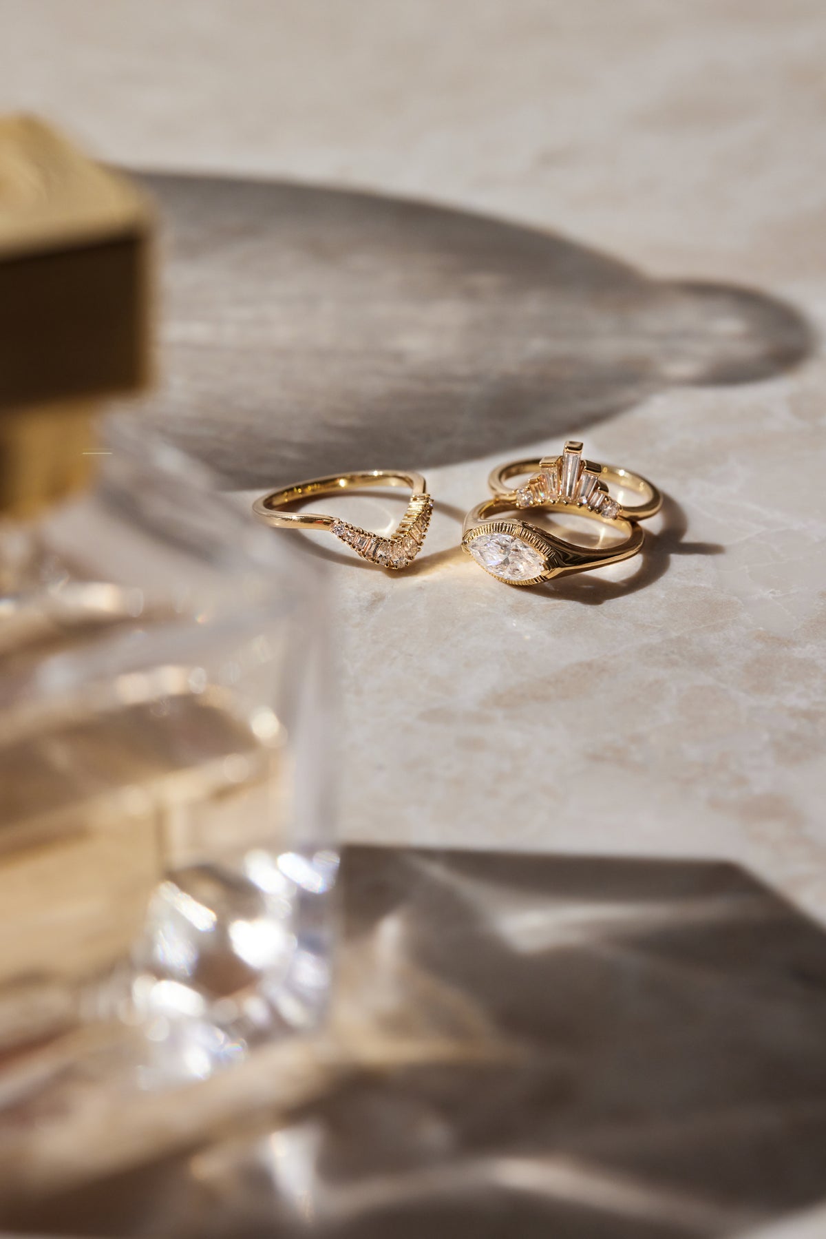 CHRYSLER RING — White Gold / Yellow Gold / Platinum, Diamond