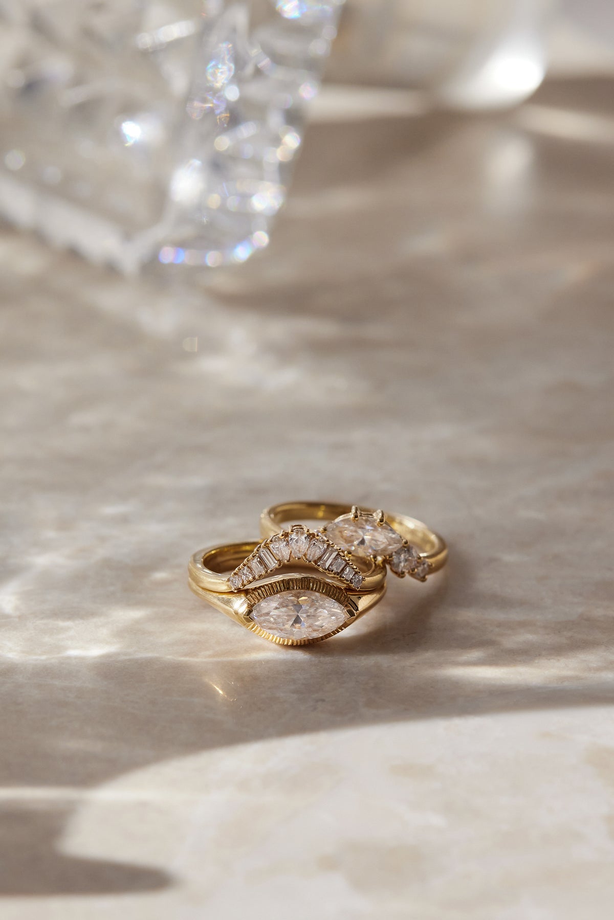 CHRYSLER RING — White Gold / Yellow Gold / Platinum, Diamond