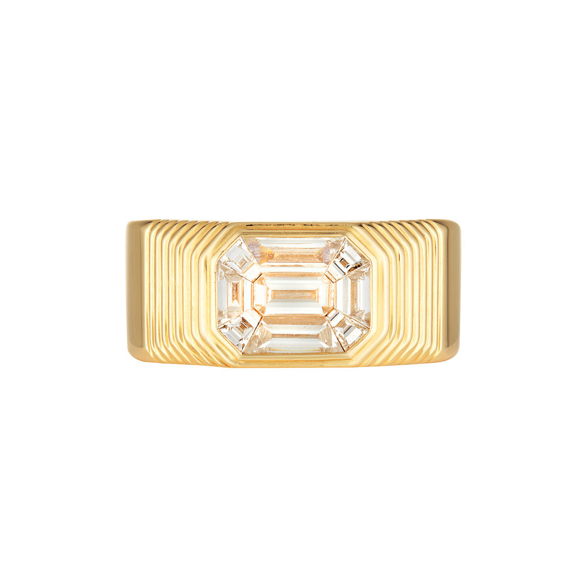 HALO RING — White Gold / Yellow Gold, Diamond / Emerald
