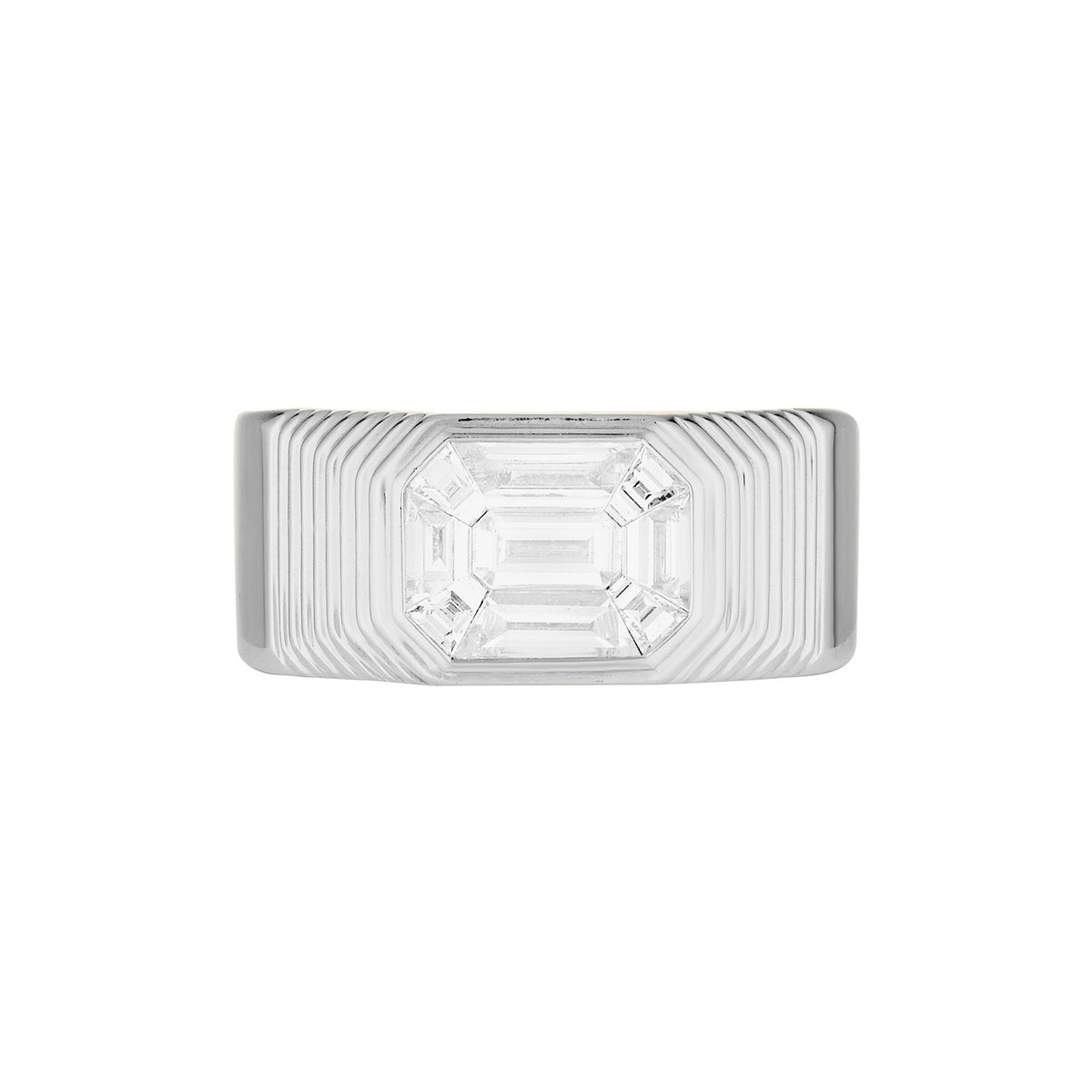 HALO RING — White Gold / Yellow Gold, Diamond / Emerald