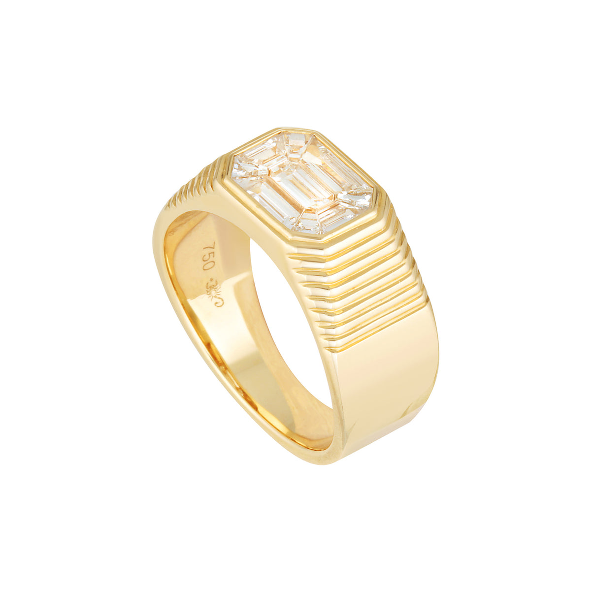 HALO RING — White Gold / Yellow Gold, Diamond / Emerald
