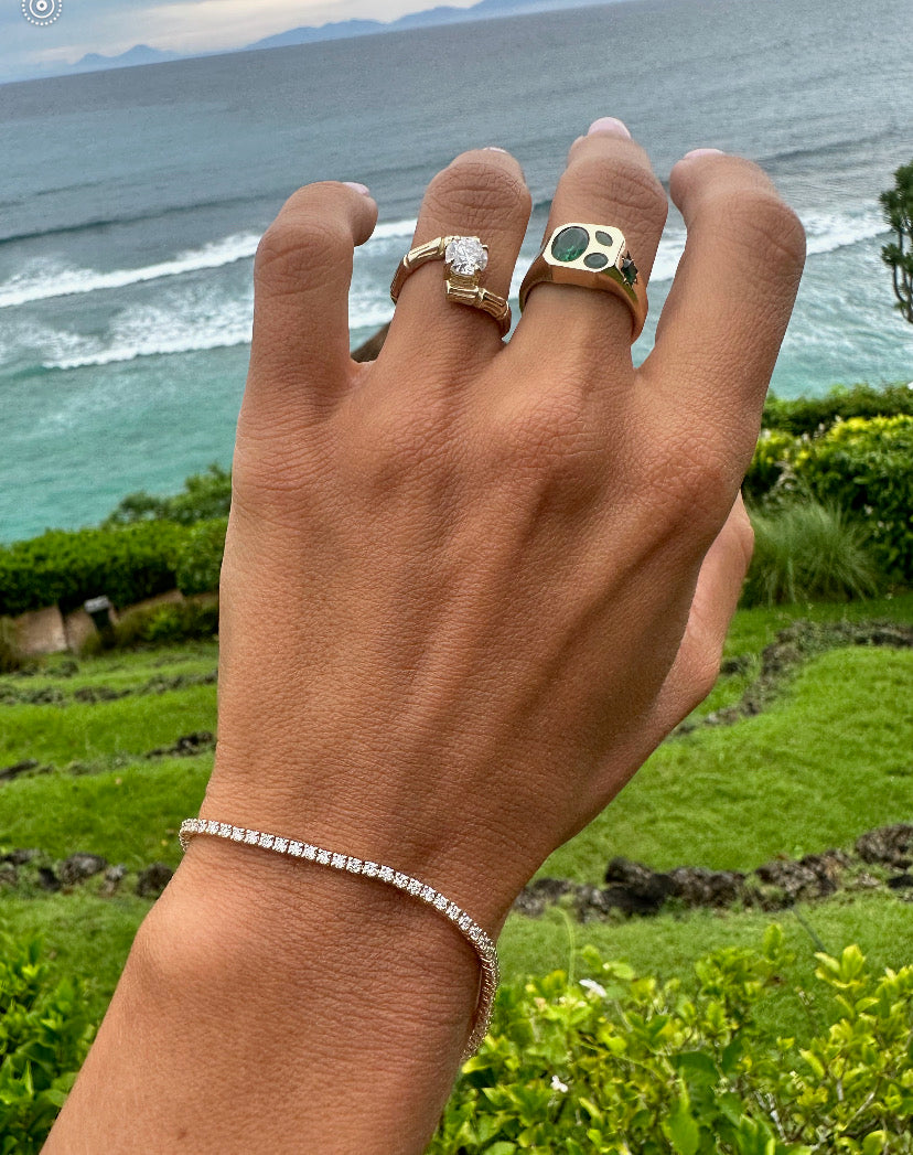 EMPIRE TENNIS BRACELET - Yellow & White Gold — White Gold / Yellow Gold, Diamond