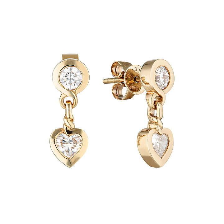 JULIET DROP EARRINGS — White Gold / Yellow Gold / Sterling Silver, Diamond / Moissanite