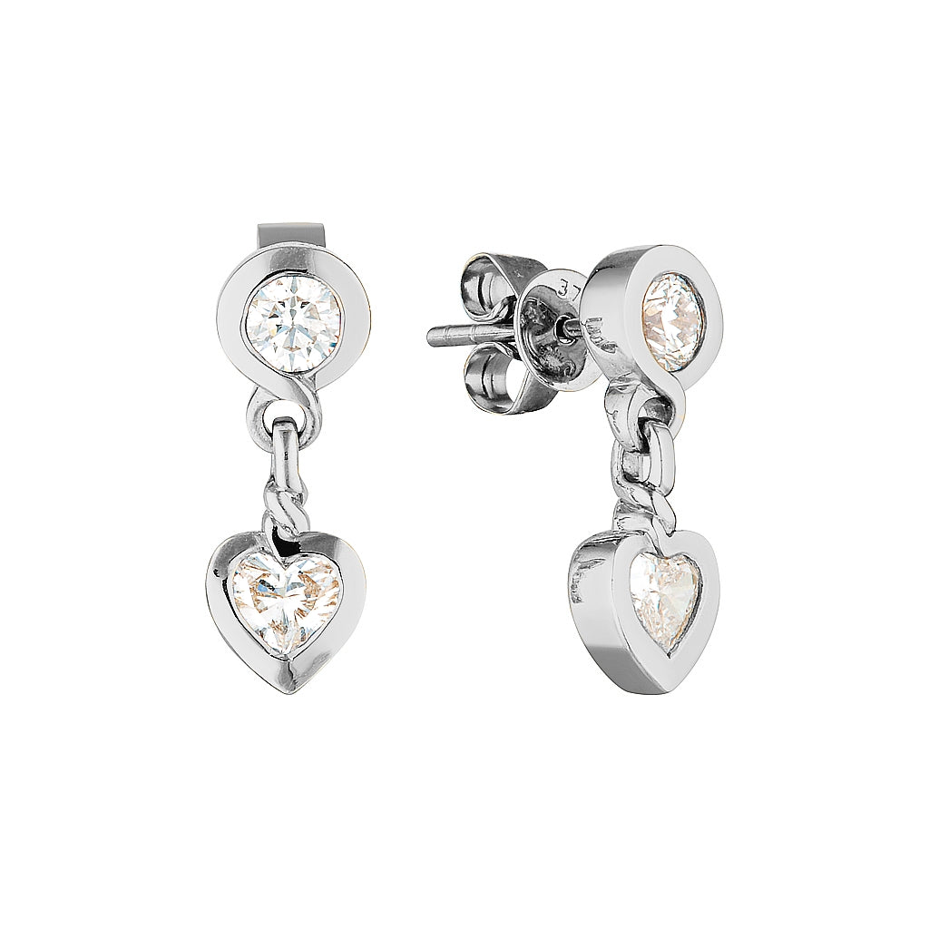 JULIET DROP EARRINGS — White Gold / Yellow Gold / Sterling Silver, Diamond / Moissanite