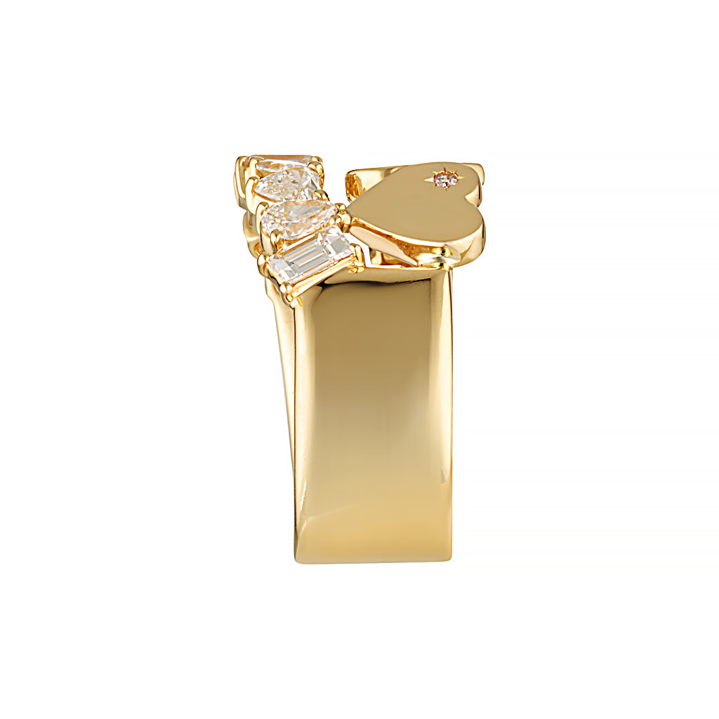 MAZELLE RING — White Gold / Yellow Gold / Sterling Silver, Diamond / Moissanite