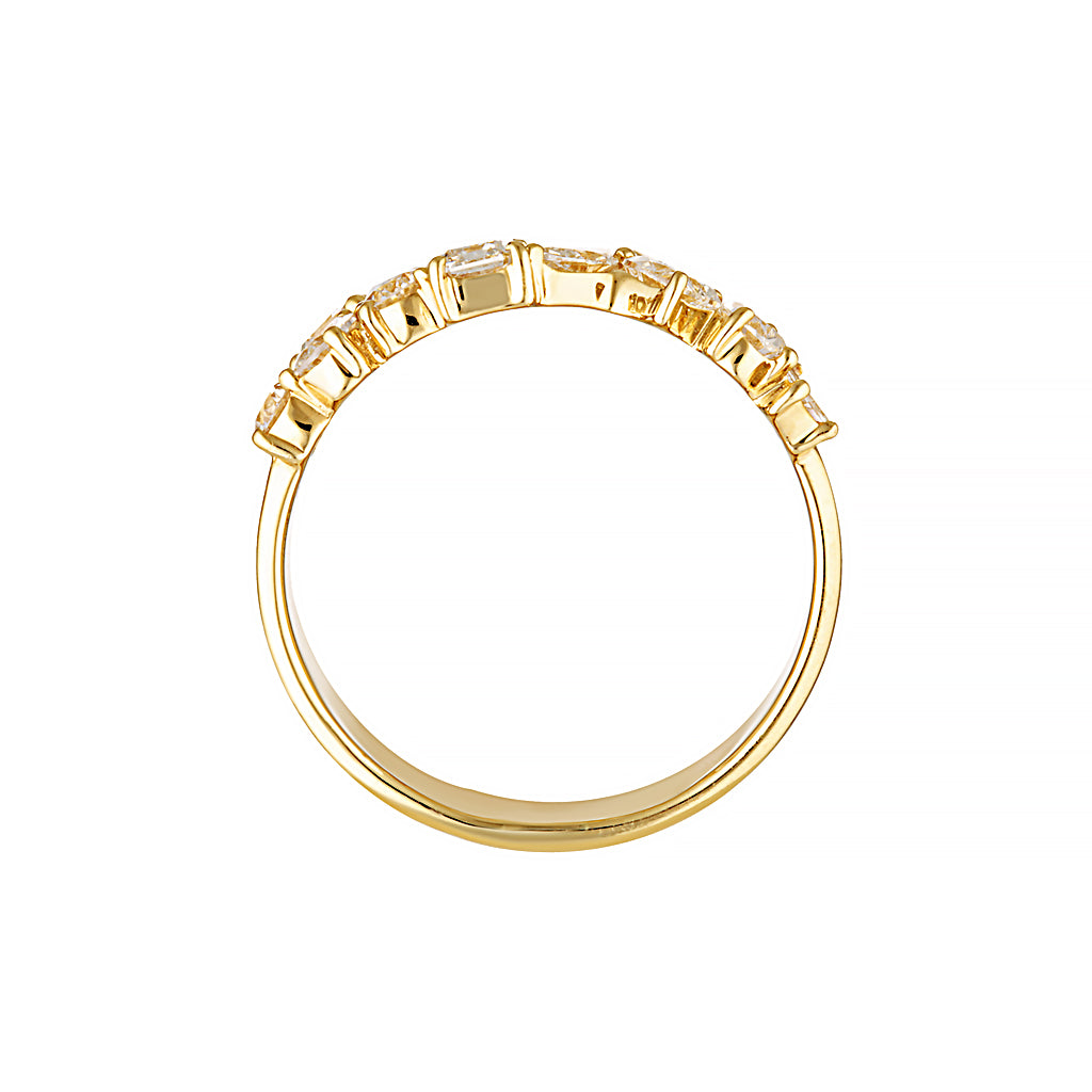 MAZELLE RING — White Gold / Yellow Gold / Sterling Silver, Diamond / Moissanite
