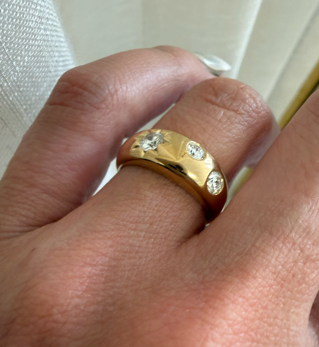 STARFALL RING — White Gold / Yellow Gold, Diamond / Emerald