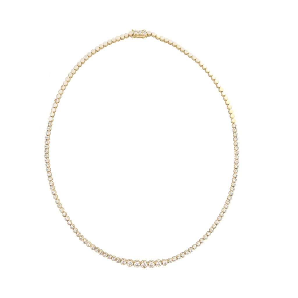VIPER TENNIS NECKLACE - Yellow & White Gold — White Gold / Yellow Gold, Diamond