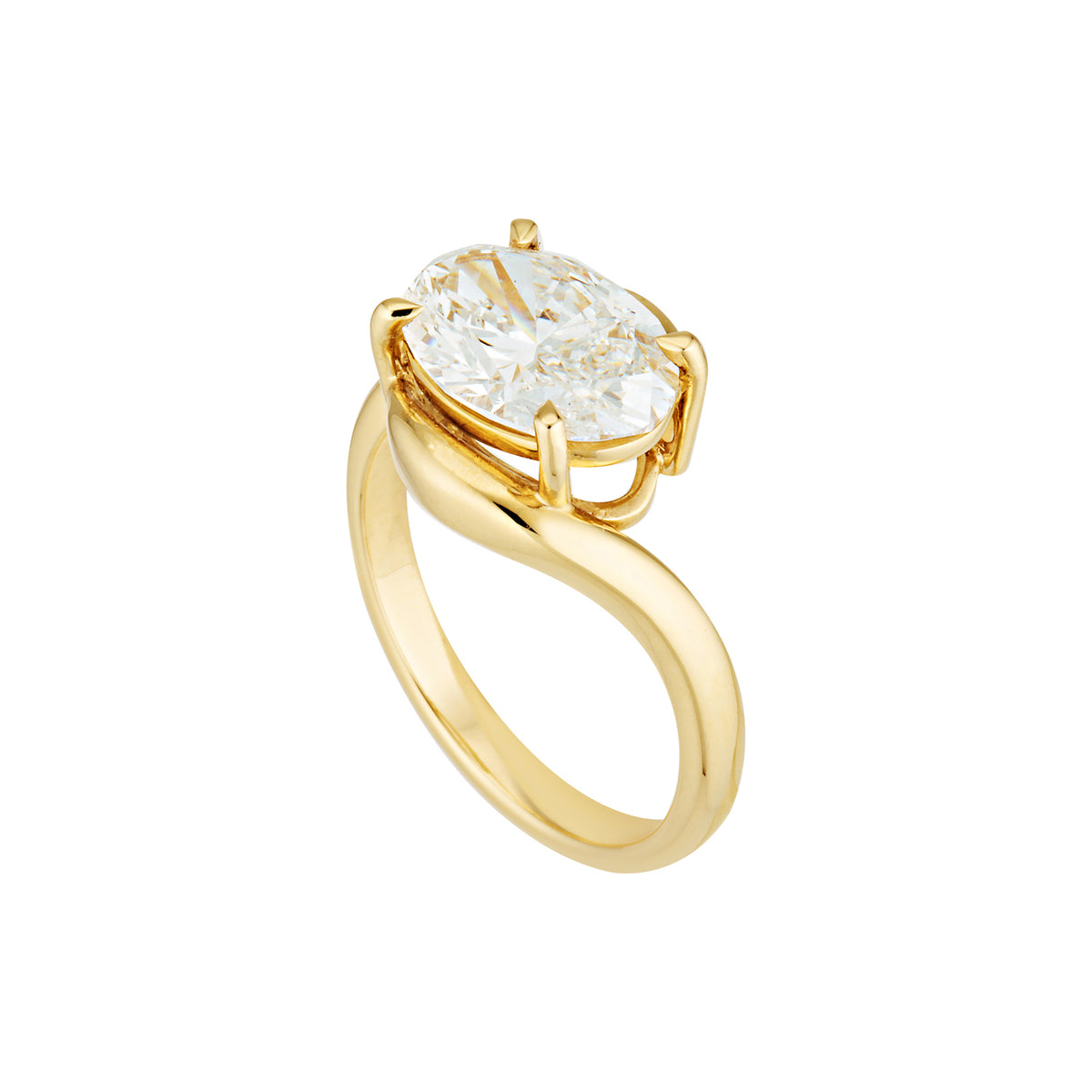 FLOW RING — White Gold / Yellow Gold, Diamond