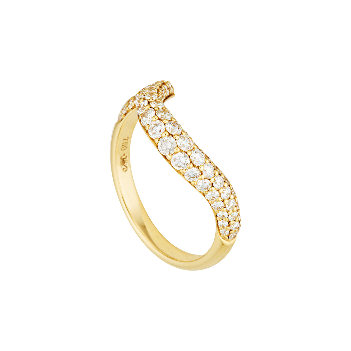 FLOW BAND — White Gold / Yellow Gold, Diamond