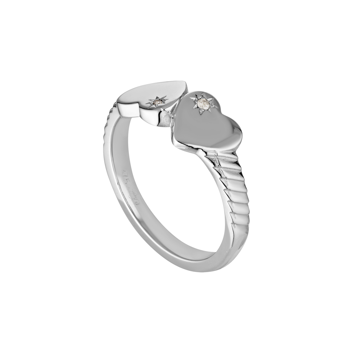 YOUNG HEARTS SIGNET RING Silver — Sterling Silver, Diamond / Sapphire