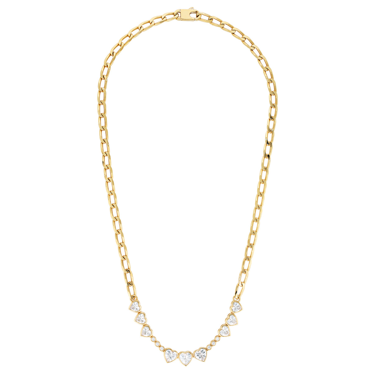 LOVERS NECKLACE - Yellow & White Gold — White Gold / Yellow Gold / Gold Plated / Sterling Silver, Diamond / Cubic Zirconia