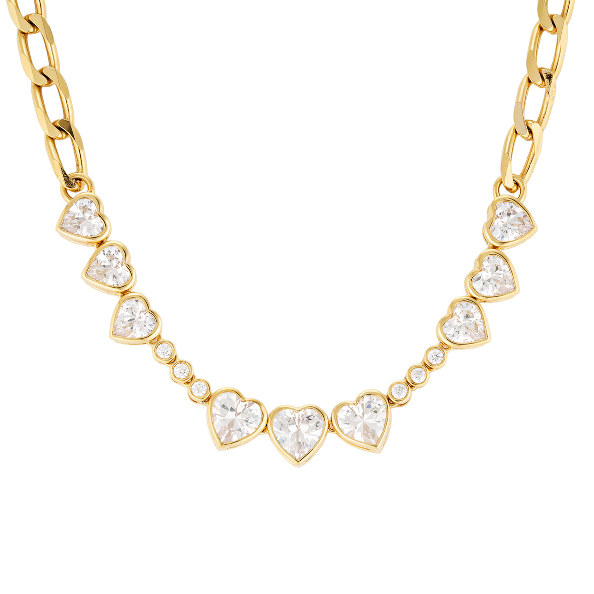 LOVERS NECKLACE - Yellow & White Gold — White Gold / Yellow Gold / Gold Plated / Sterling Silver, Diamond / Cubic Zirconia