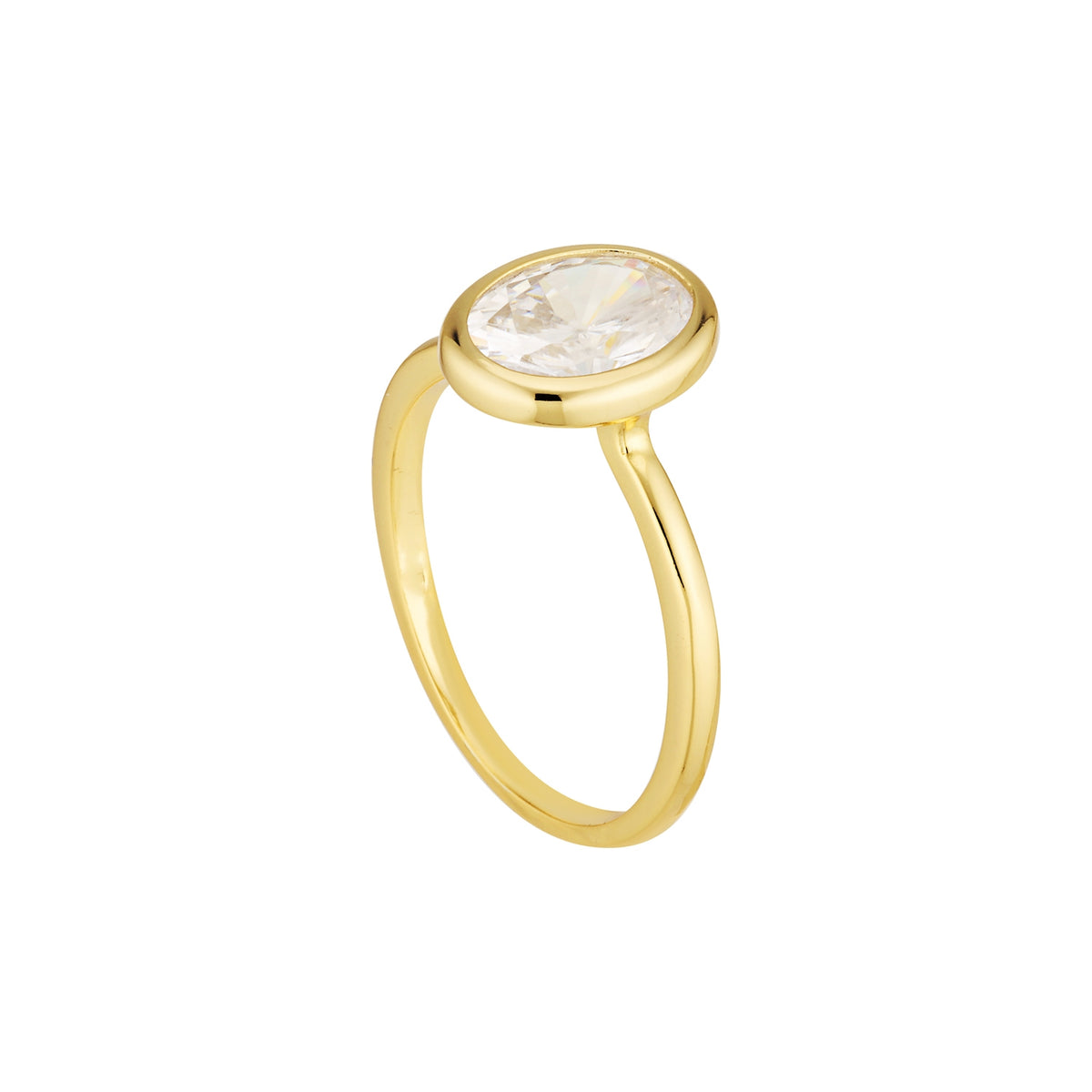 ORBIT SOLITAIRE RING — White Gold / Yellow Gold, Diamond