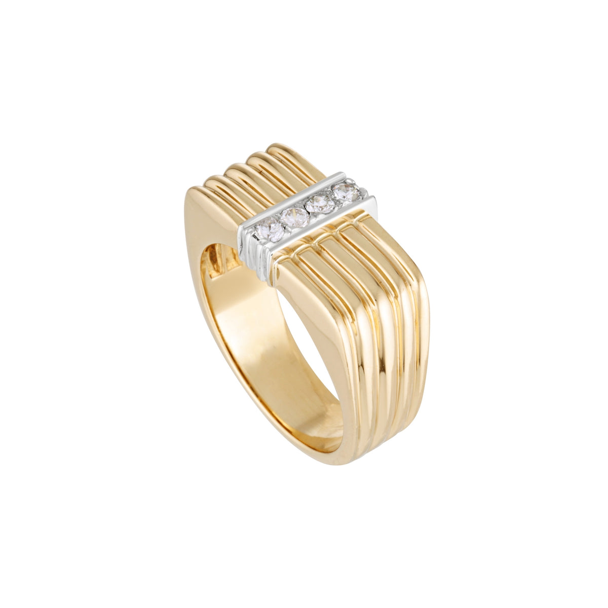SAINT SIGNET RING — White Gold / Yellow Gold, Sapphire / Opal