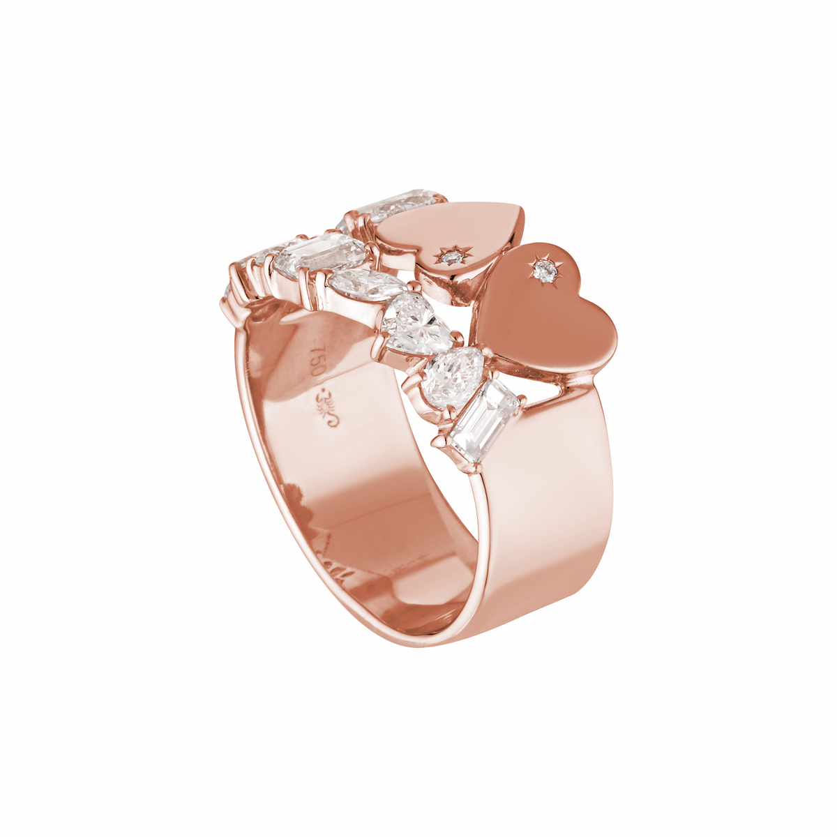 MAZELLE RING — White Gold / Yellow Gold / Sterling Silver, Diamond / Moissanite