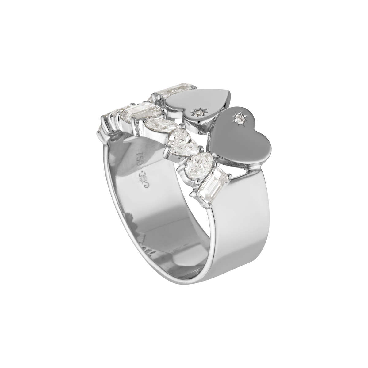 MAZELLE RING — White Gold / Yellow Gold / Sterling Silver, Diamond / Moissanite