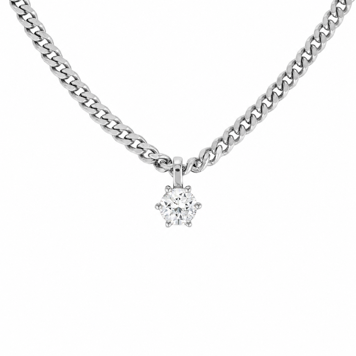 JUNE NECKLACE - Yellow & White Gold — White Gold / Yellow Gold / Sterling Silver, Diamond