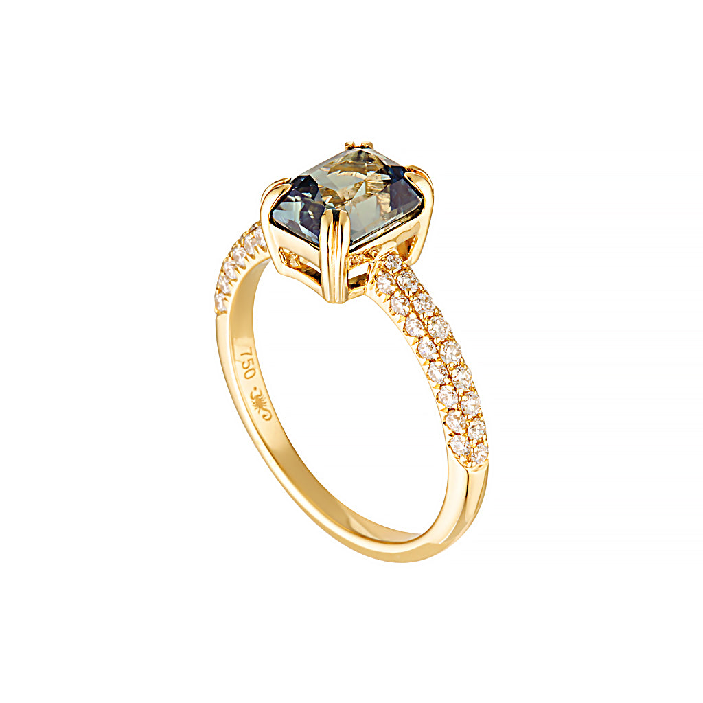 STELLA RING- 2.38ct — White Gold / Yellow Gold, Diamond / Sapphire