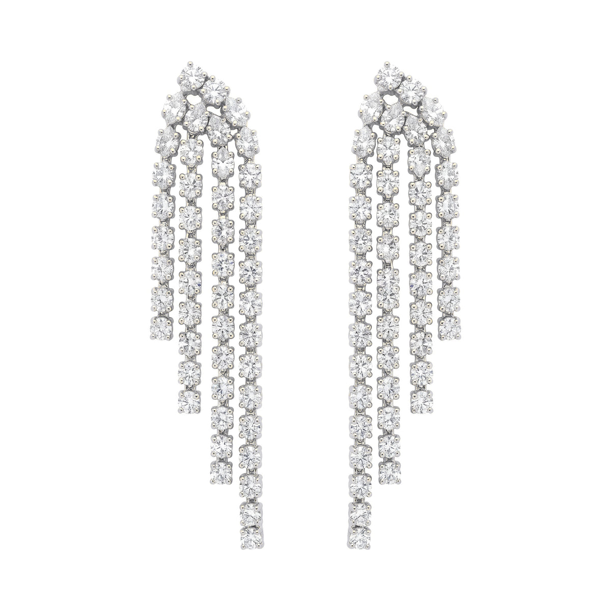 Vivienne Waterfall Earrings in white gold with lab grown diamonds - White November