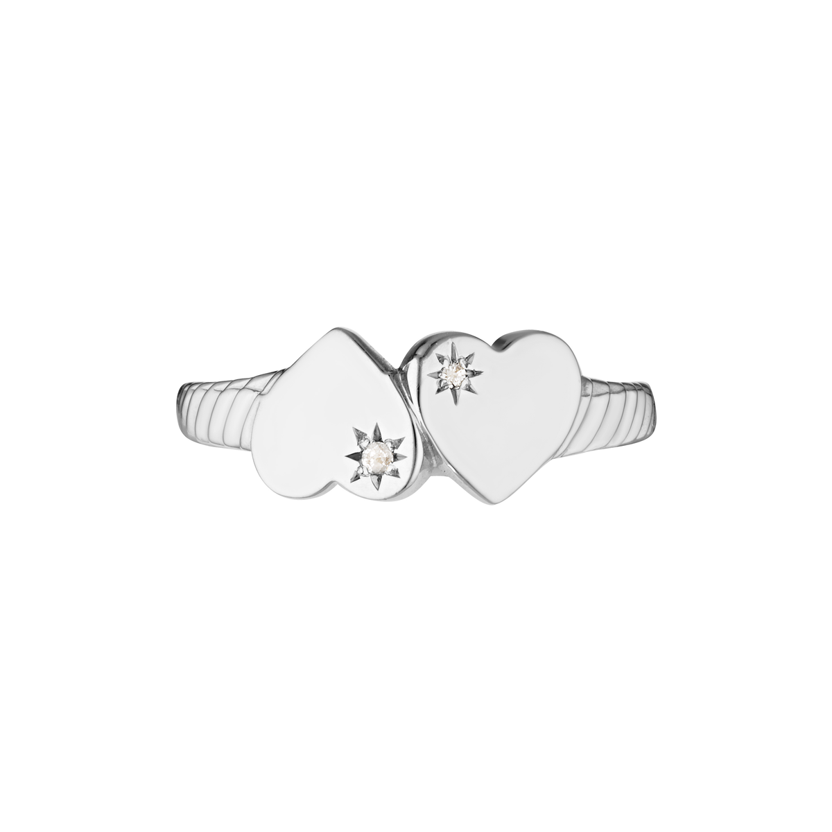 YOUNG HEARTS SIGNET RING Silver — Sterling Silver, Diamond / Sapphire